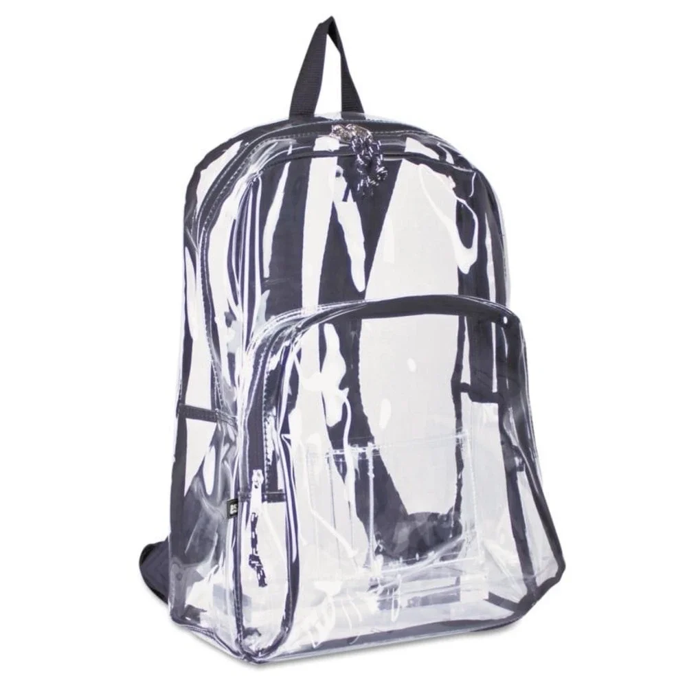 CLEAR BACKPACK Transparent PVC Heavy Duty School‎ Stadium Book See Thru